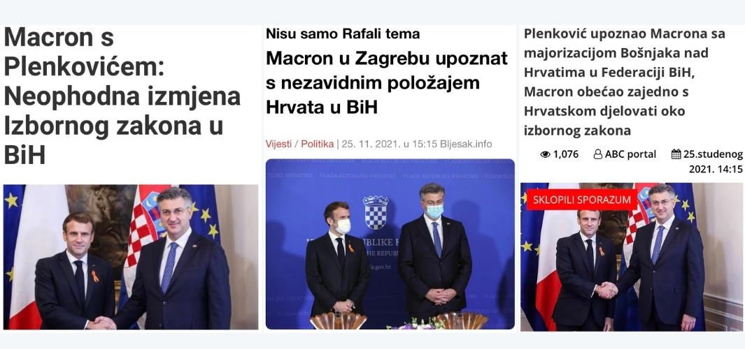 Emmanuel Macron & Andrej Plenković: Neophodna je reforma izbornog zakonodavstva u BiH