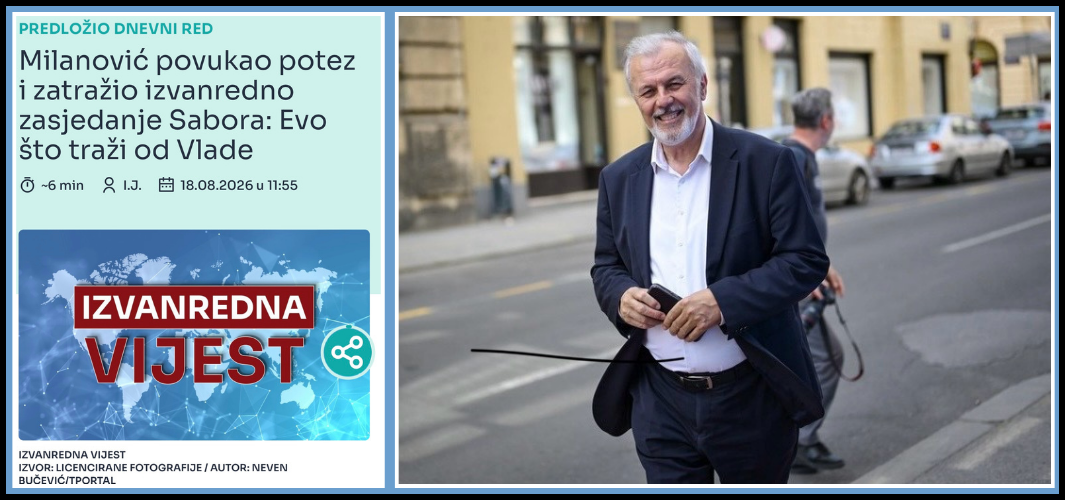 Bez obzira što je Milanović odigrao dupli pas s možemosicama, radujemo se izvanrednoj sjednici Hrvatskog sabora!