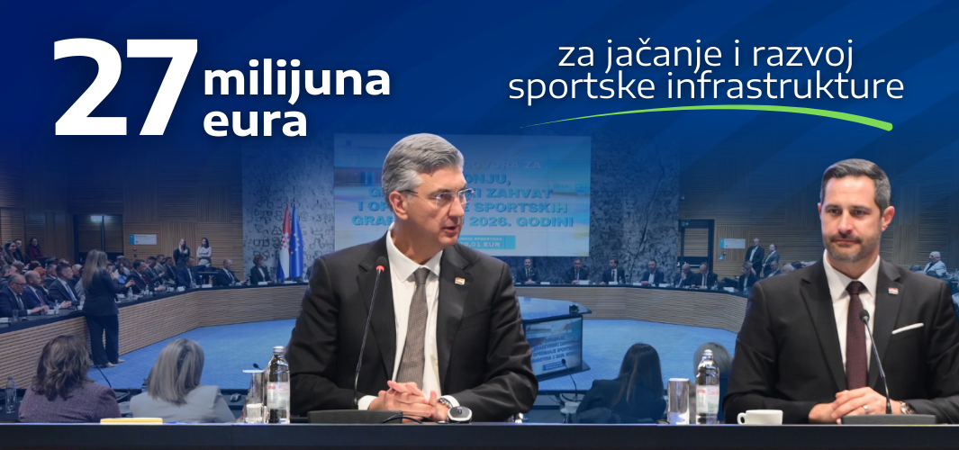 Nakon što smo sedmerostruko povećali izdvajanja za sport, nastavljamo ulagati velika sredstva u njegov razvoj diljem Hrvatske!