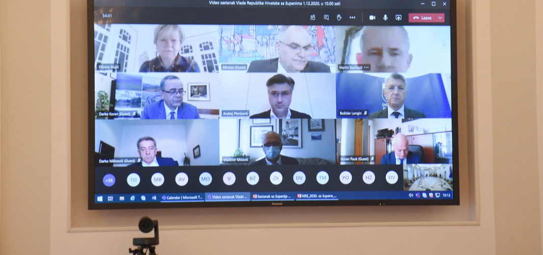 U ISTOM TEMPU! Plenković predsjedao video sastankom Vlade sa županima & udrugama gradova i općina 